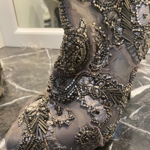 Barbara Bui Embroidered Glitter Boots - Picture 4 of 8